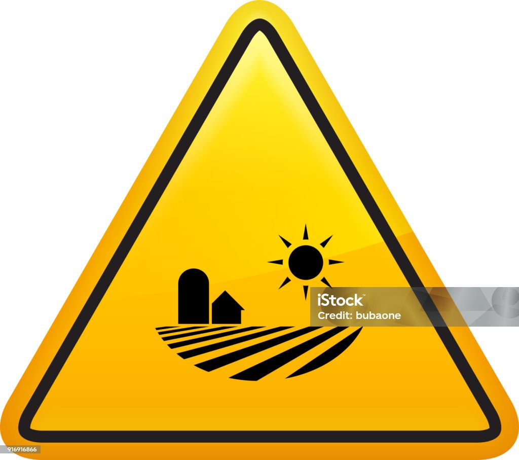 Farm Triangular Sign Farm Landscape Stock Illustration - Download Image Now - Agricultural ...