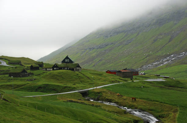 istock a view of a village on Faroe Islands 916917670