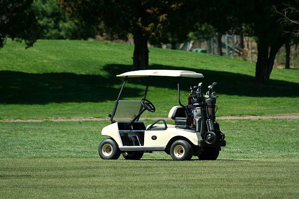 istock Golf cart on the fairway of a course 91691876