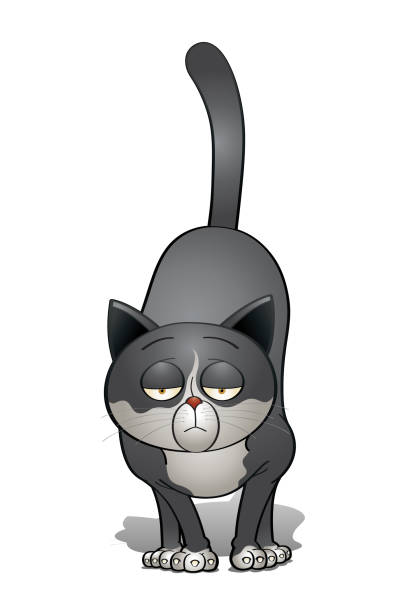 illustrations, cliparts, dessins animés et icônes de marre chat - illness domestic cat headache animal