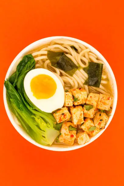 Photo of Japanese Style Vegetarian Tofu And Noodle Broth or Soup