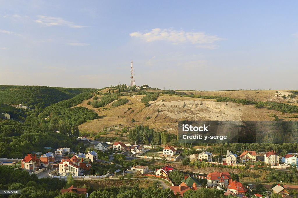Town in the Gorge  Russia Stock Photo