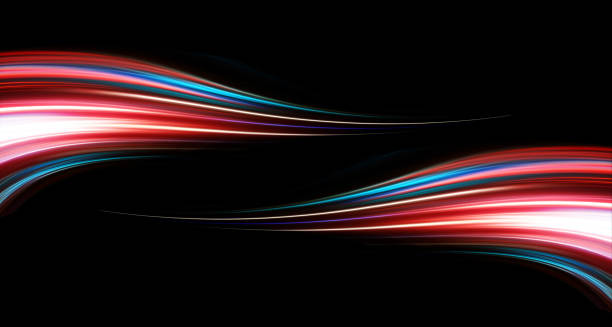 istock Abstract background of long explosure tale light on black ,Technology backgroud 916924992
