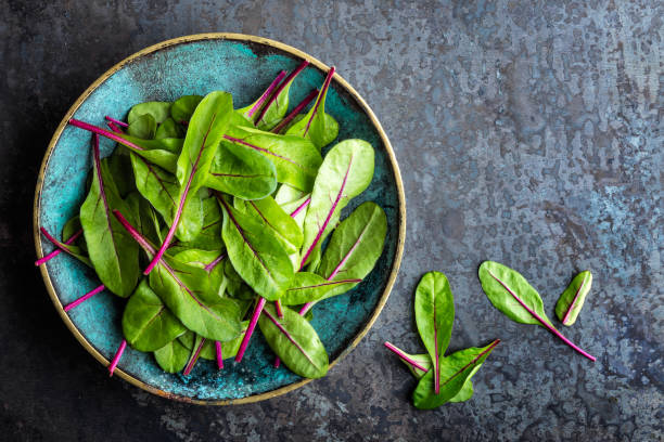 istock Fresh mangold leaves, swiss chard or leaf beet 916931056