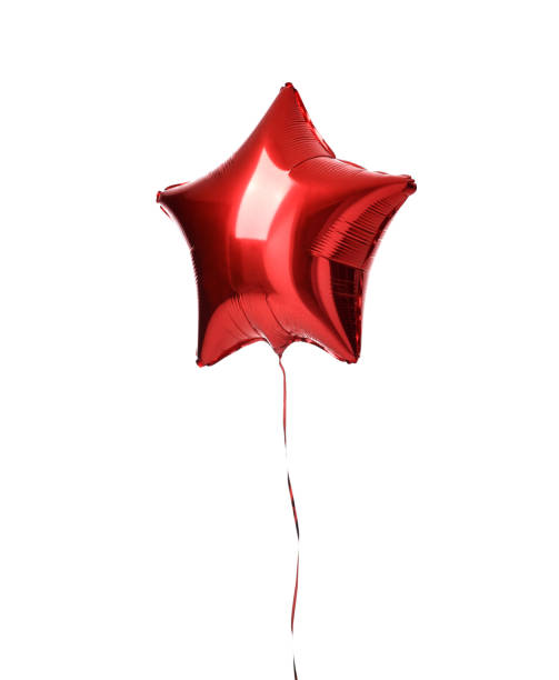 istock Single big  red star balloon ballon object for birthday isolated 916932842