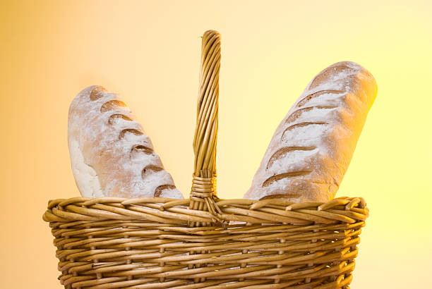 Two breads in picnic basket