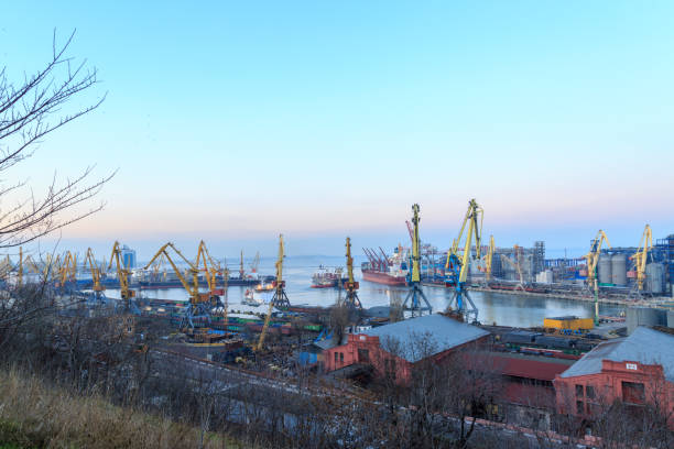 istock Odessa port during dawn time, Ukraine 916935364