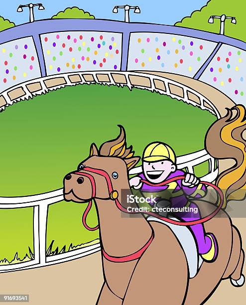Kid Adventures Horse Racing Stock Illustration - Download Image Now - Kentucky, Adventure, Animal Mane