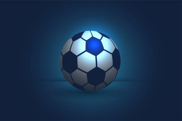 istock Soccer ball in the middle, International Football Competition Technology background 916938258