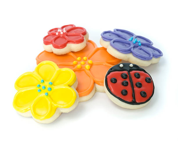 istock Sugar cookies decorated for spring in flowers and lady bug 91694014