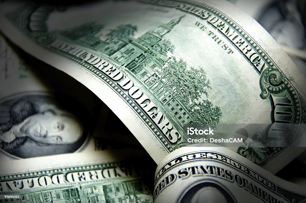 DOLLARI-sfondo concetto di denaro - Foto stock royalty-free di Soldi a palate