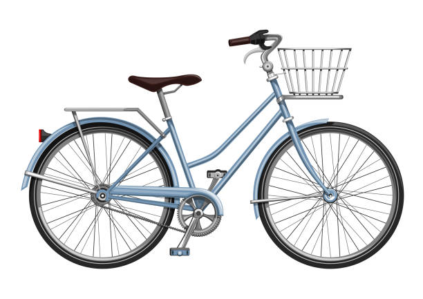 fahrrad mit gepäck - fahrrad stock-grafiken, -clipart, -cartoons und -symbole