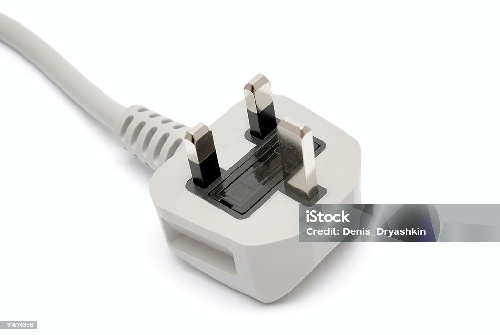Elektrische Stecker, isoliert auf weiss - Lizenzfrei Adapter Stock-Foto