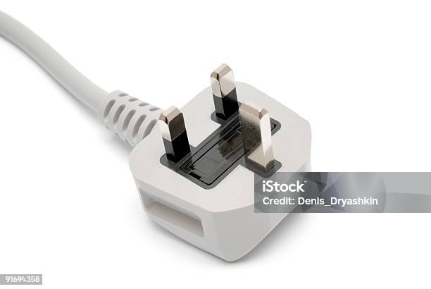 Eléctrico Conector Macho Aislado En Blanco Foto de stock y más banco de imágenes de Adaptador - Adaptador, Alambre, Blanco - Color