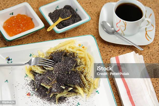 Poppy Seed Dumplings With A Cup Of Coffee Stock Photo - Download Image Now - Blue Poppy, Breakfast, Coffee - Drink