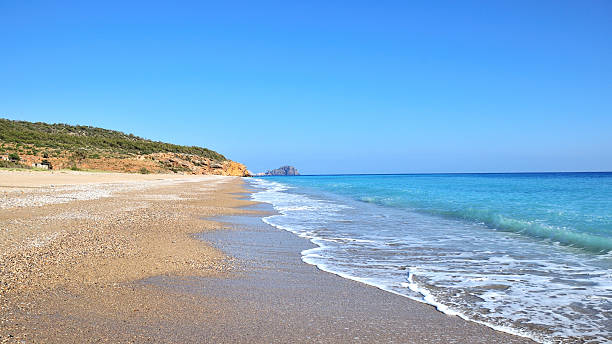 solitary beach stock photo