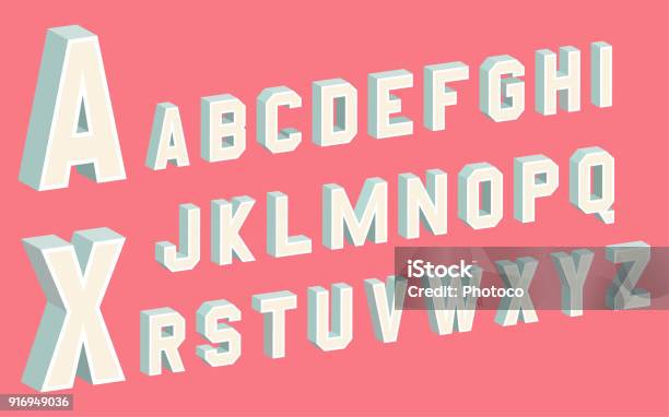 Ilustración de 3 D Block Letters y más Vectores Libres de Derechos de Tridimensional - Tridimensional, Texto, Letra del alfabeto