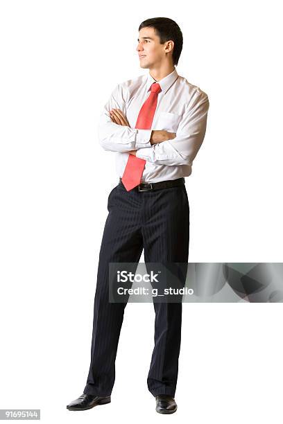 Jovem Bem Sucedido Feliz Sorridente Homem De Negócios Isolado - Fotografias de stock e mais imagens de Adulto