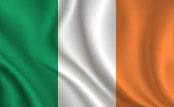 illustrazioni stock, clip art, cartoni animati e icone di tendenza di sfondo bandiera irlanda - irish flag