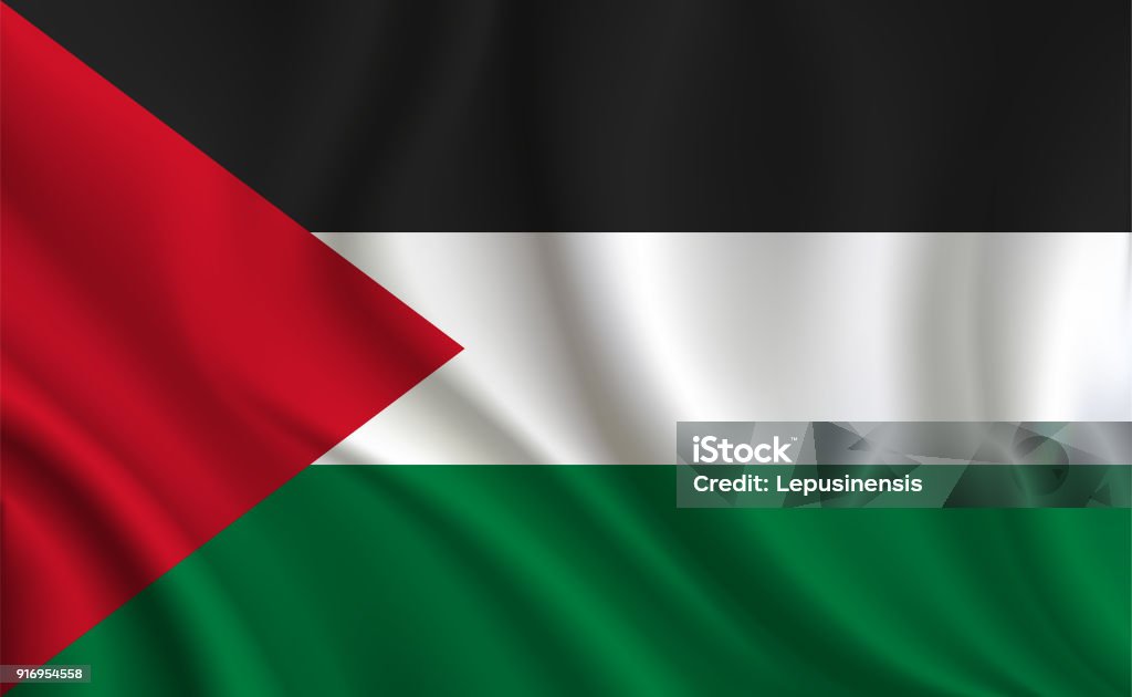 Palestina vlag achtergrond - Royalty-free Palestijnse vlag vectorkunst