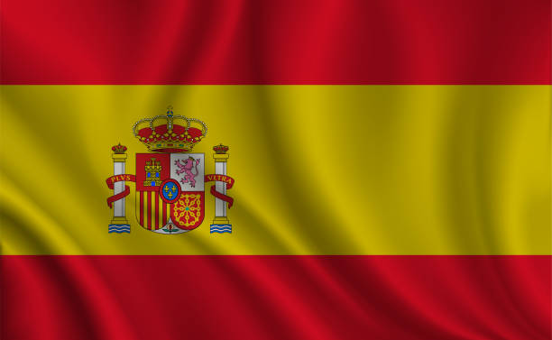 фон флага испании - испанский флаг stock illustrations