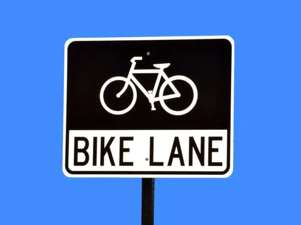 Isolated bike lane road sign background