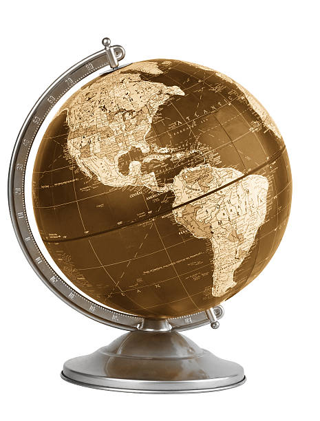 istock Antique Sepia America Globe Isolated on White with Clipping Path 91695522