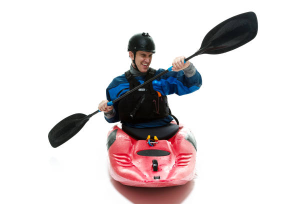 istock Male Kayaker isolated on white 916955488