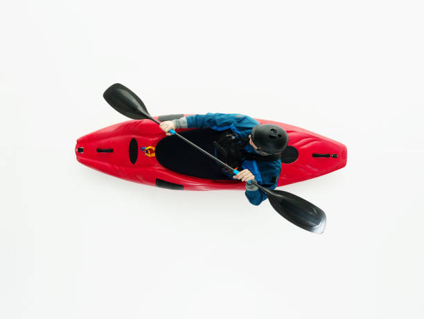 istock High angle view of male kayaker 916955790
