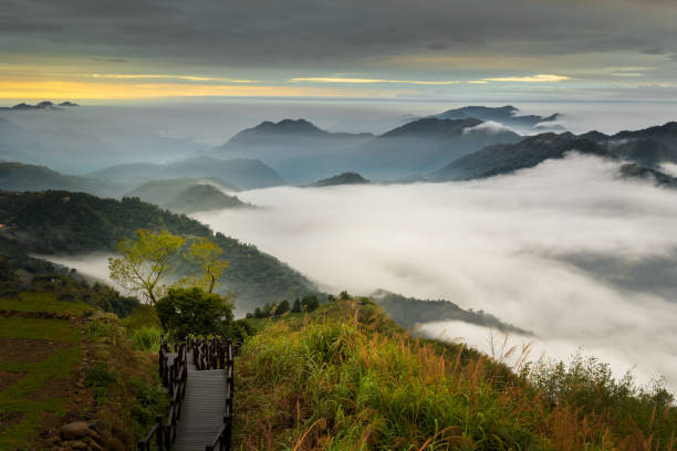 Colorful moody sunrise at Xiding.