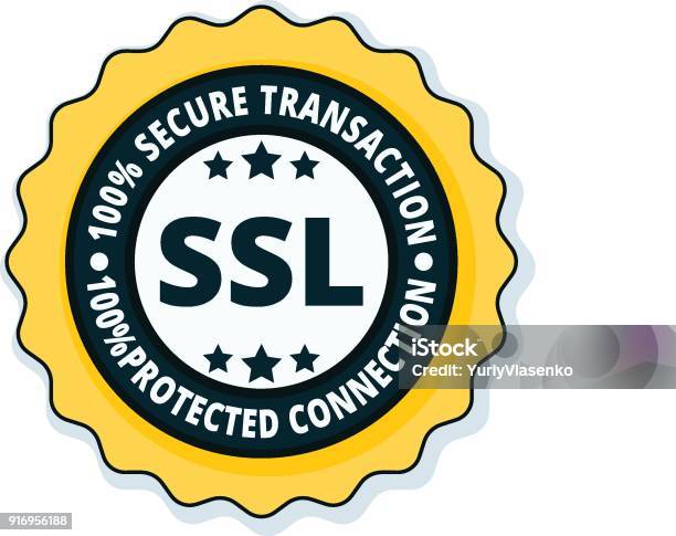 Ssl Secure Label Illustration Stock Illustration - Download Image Now - Accessibility, Bank - Financial Building, Banking
