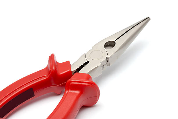 istock Flat-nose pliers with red handles 91695626