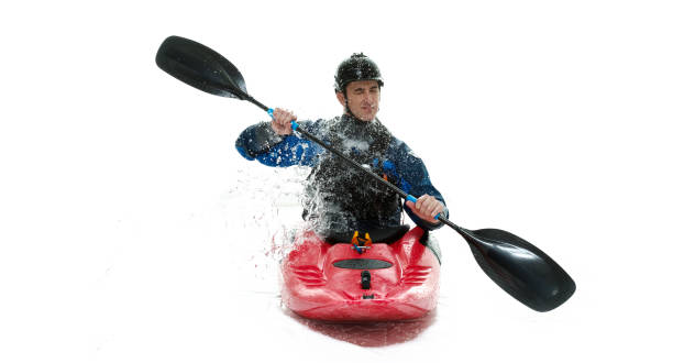 istock Male Kayaker isolated on white 916962186