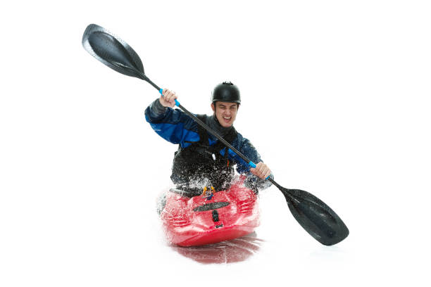 istock Male Kayaker isolated on white 916962368