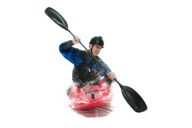 istock Male Kayaker isolated on white 916962382