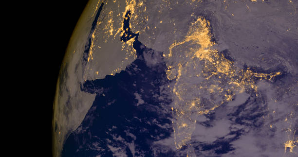 istock India lights during night as it looks like from space. Elements of this image are furnished by NASA 916965690