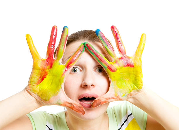 istock Woman Covered in Paint 91696659