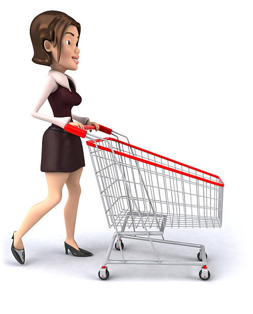 istock Woman with a shopping cart 91696680