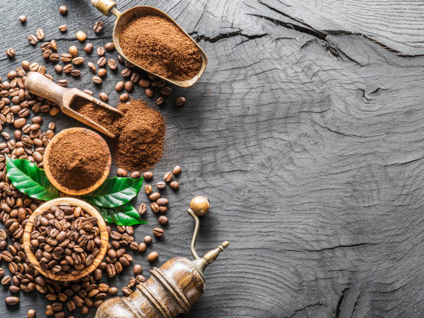 istock Roasted coffee beans  and ground coffee. 916976172