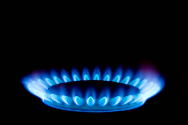płomień gazu - blue gas flame zdjęcia i obrazy z banku zdjęć