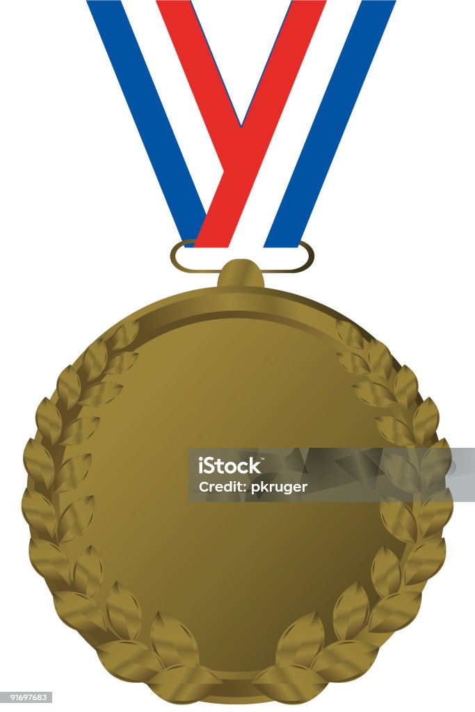 bronze medal with tricolor ribbon Similar files:  Award stock illustration