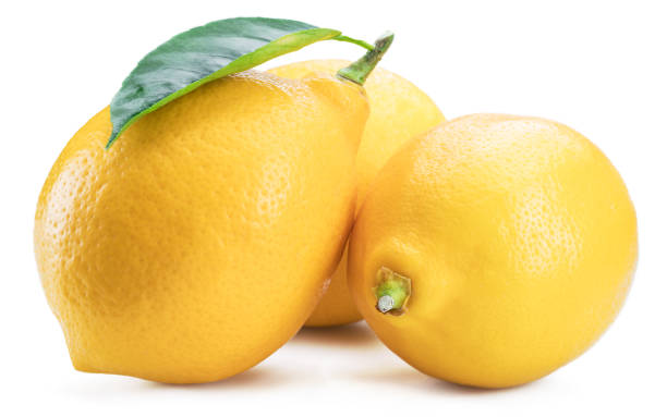 istock Ripe lemon fruits with lemon leaf. 916978758