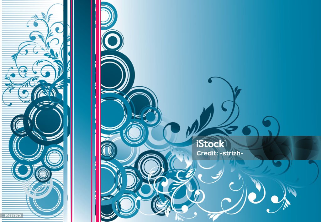 Пустой синий цветочный - Стоковые иллюстрации Абстрактный роялти-фри