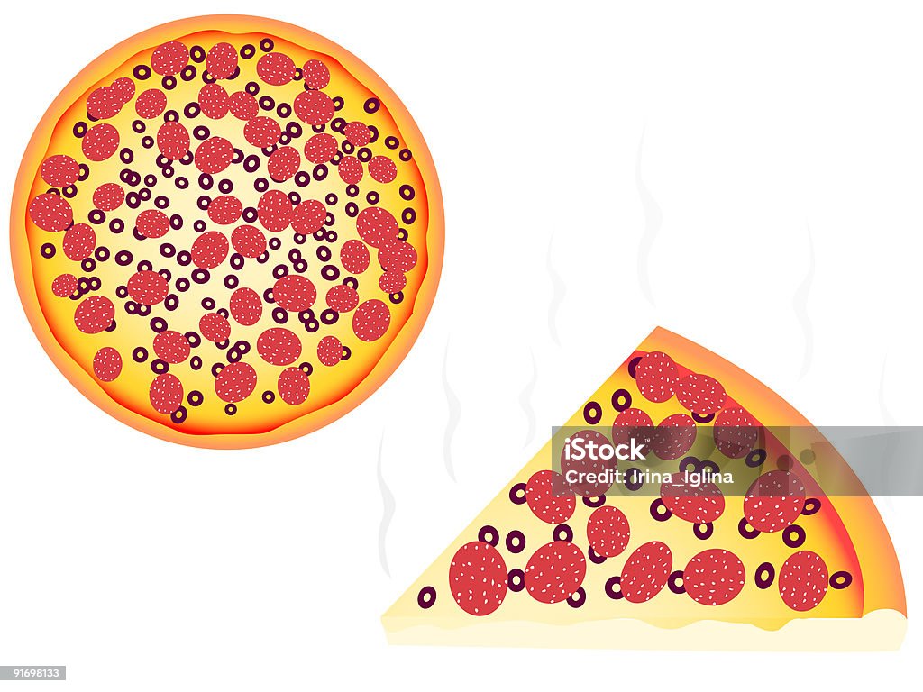 Pizza - Ilustração de Assado no Forno royalty-free