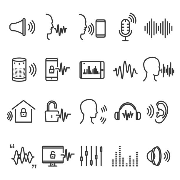 rede anerkennung gerät - computer icon symbol child icon set stock-grafiken, -clipart, -cartoons und -symbole