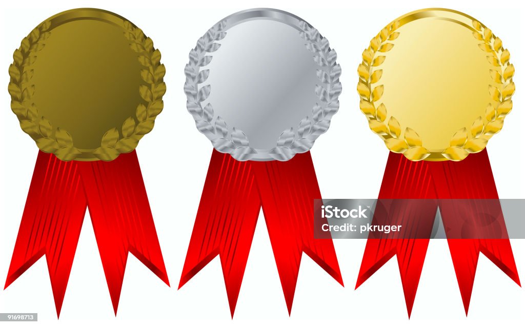Vektor gold, Silber und bronze-award-Bänder - Lizenzfrei Auszeichnung Stock-Illustration