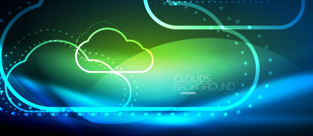 Vector cloud computing, storage concept vector art illustration