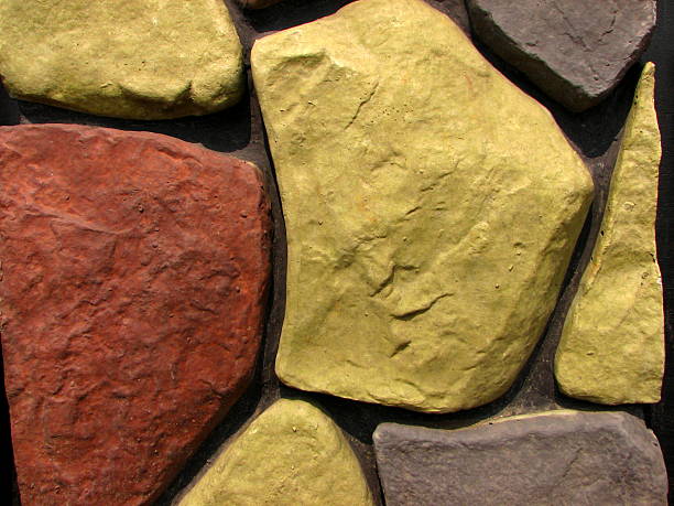 Boulder muro di mattoni motivo - foto stock
