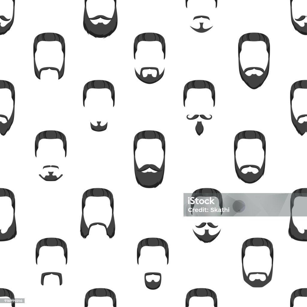 Diagonal Beard Pattern Pattern With Beards And Mustaches Stock Illustration - Download Image ...