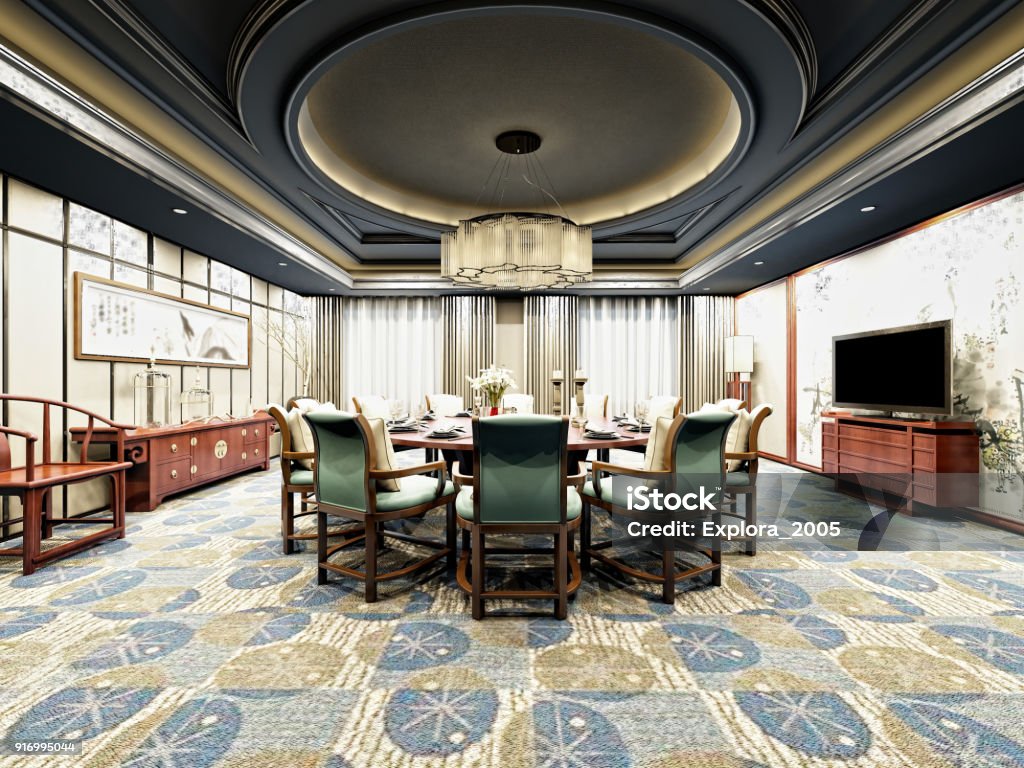 3D render of Living an Dining Room 2015 Stock Photo